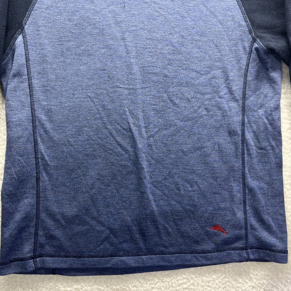 Tommy Bahama Shirt Mens Medium Blue Long Sleeve Crew Neck Pullover Polyester - Picture 2 of 16